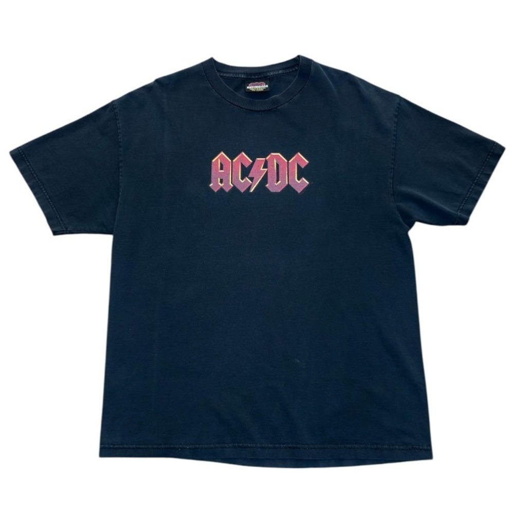 Vintage Y2K AC/DC Classic Rock Band Concert Merch Lightning Logo Music T-shirt